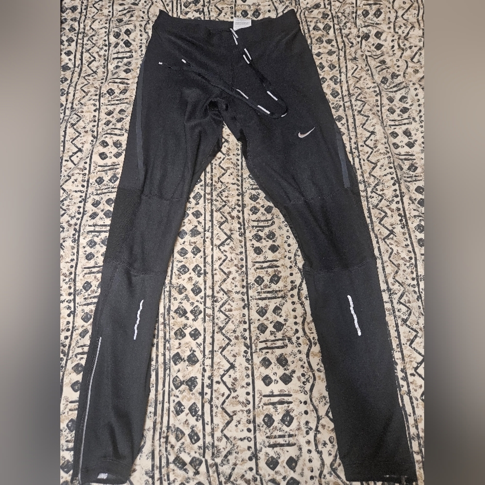 Mens Nike Athletic Running Pants/ Base Layer - Black - Large
